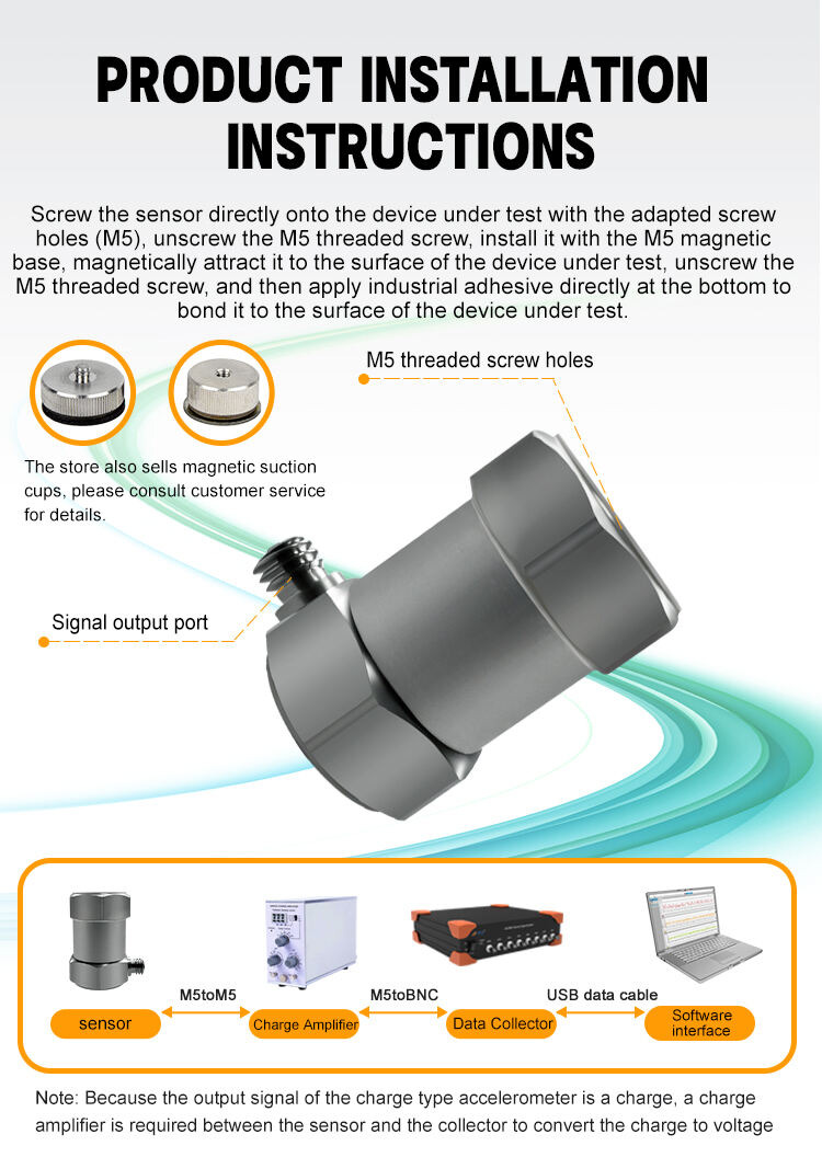 JSDPC0100BD Piezoelectric Accelerometer acceleration sensor Charge type Accelerometer details