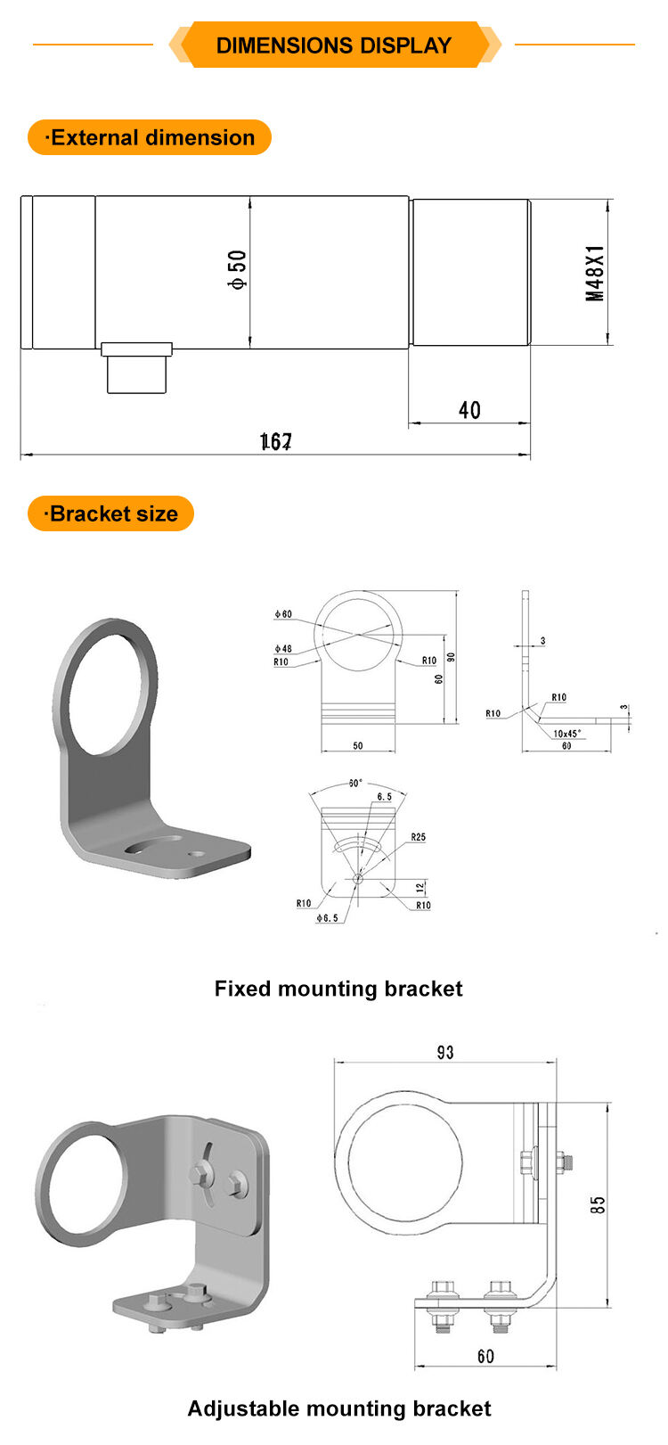 JSD-CL2060AR 200~600℃ Measuring Aluminum Industrial Temperature Sensing Probe Infrared Temperature Sensor manufacture