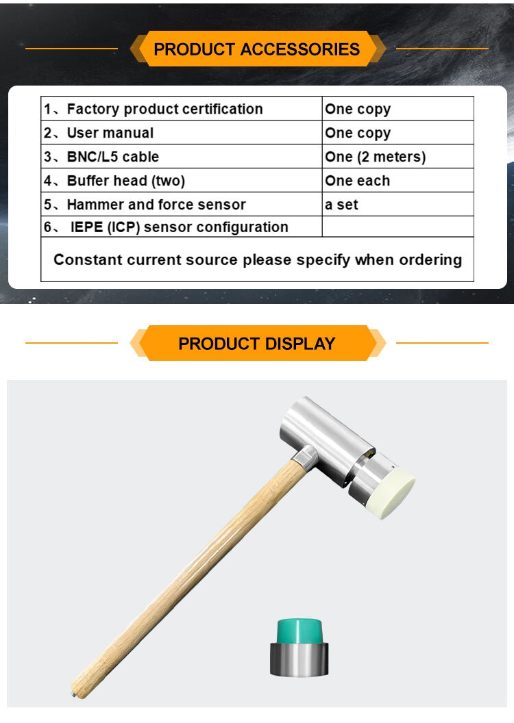 JSDLC300K Factory Wholesale Maximum Momentum 0~300KN Modal Analysis Measurement Stainless Steel Impact Hammer details