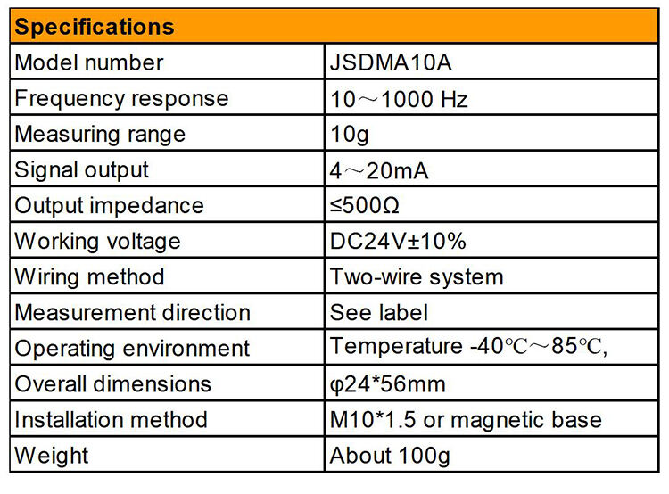 JSDMA10A The Integrated Vibration Transmitter Has Strong Anti-Interference Ability Small Size High Strength And Stability manufacture