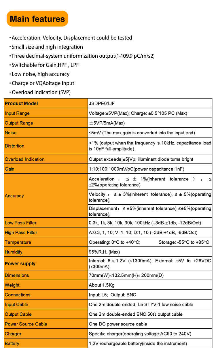 JSDPE01JF Factory Wholesale Price Small Size And High Integration Charge Amplifier For Vibration Sensor details