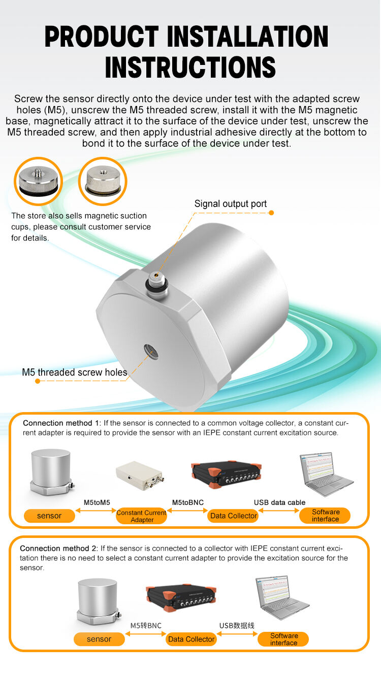 JSDEC00X5 Piezoelectric Acceleration Sensor 5g High Dynamic 1000mv/G High Sensitivity High Performance Iepe factory