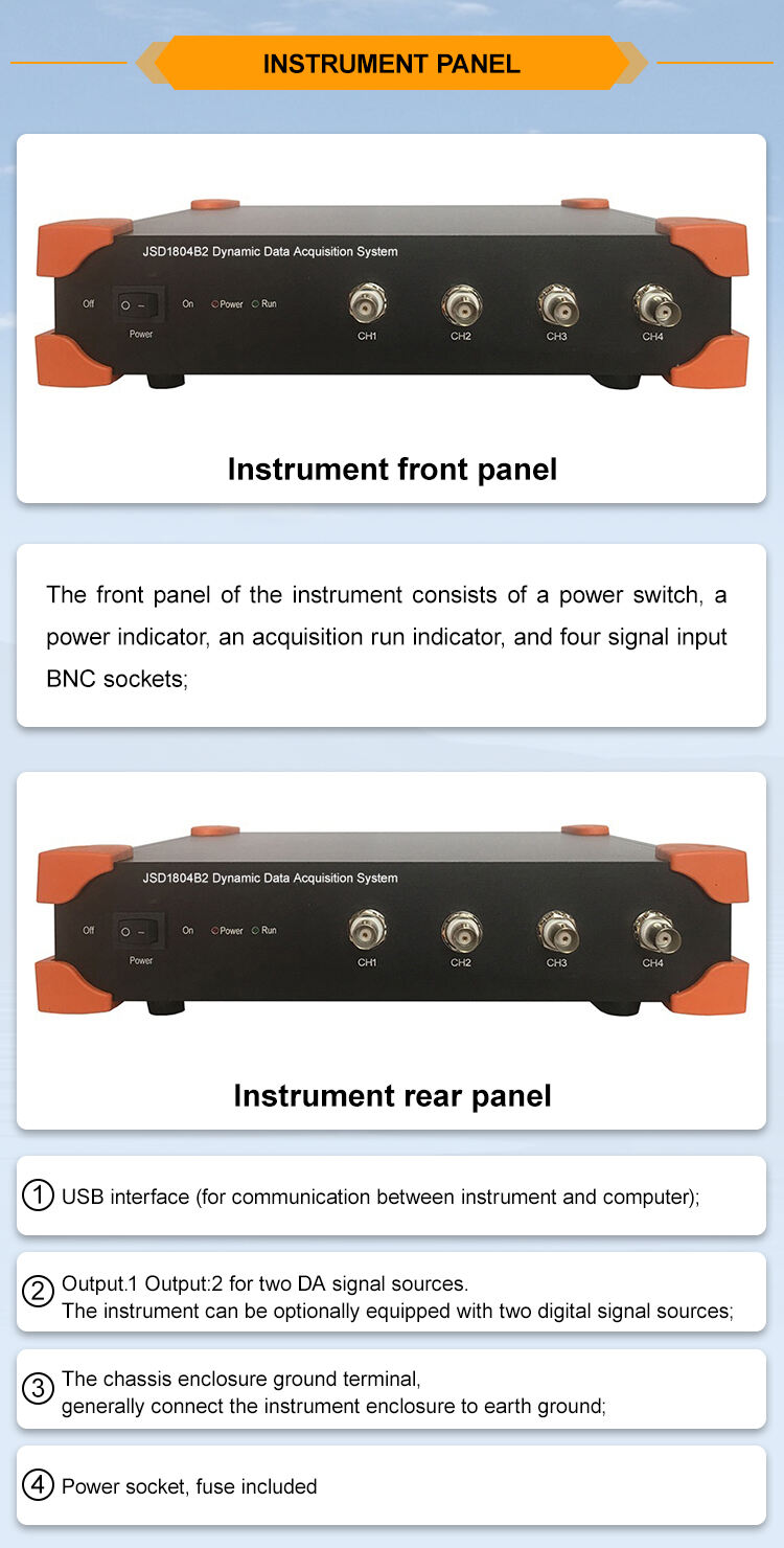 JSD1804B2 Vibration Controller Charge Voltage Iepe Input Data Acquisition High Precision Industrial 4 Channels details