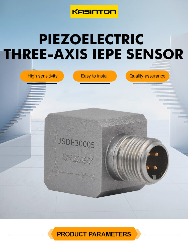 JSDE30005 Isolated Triaxial IEPE Acceleration Sensor with Anti-Interference Features Vibration Sensor Installed manufacture