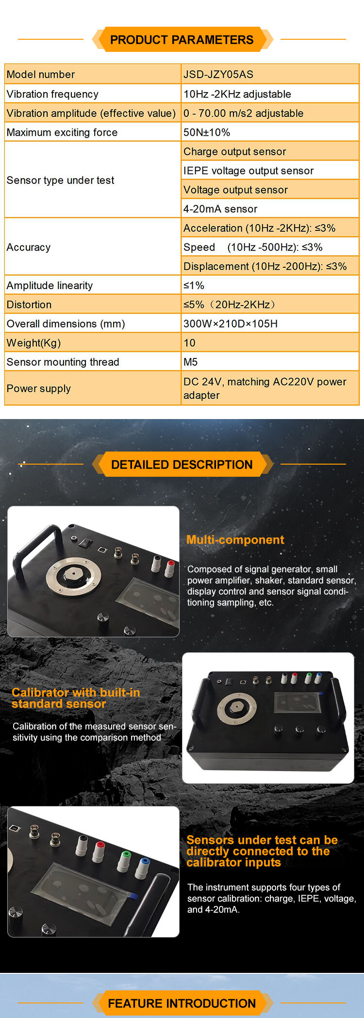 JSD-JZY05AS The convenient vibration calibrator can accurately measure the vibration amplitude of displacement acceleration factory