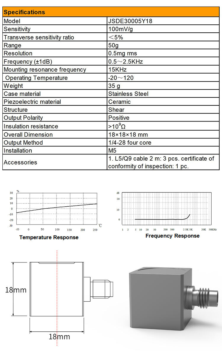 JSDE30005Y18 Isolated Triaxial IEPE Acceleration Sensor with Anti-Interference Vibration SensorInstalled supplier