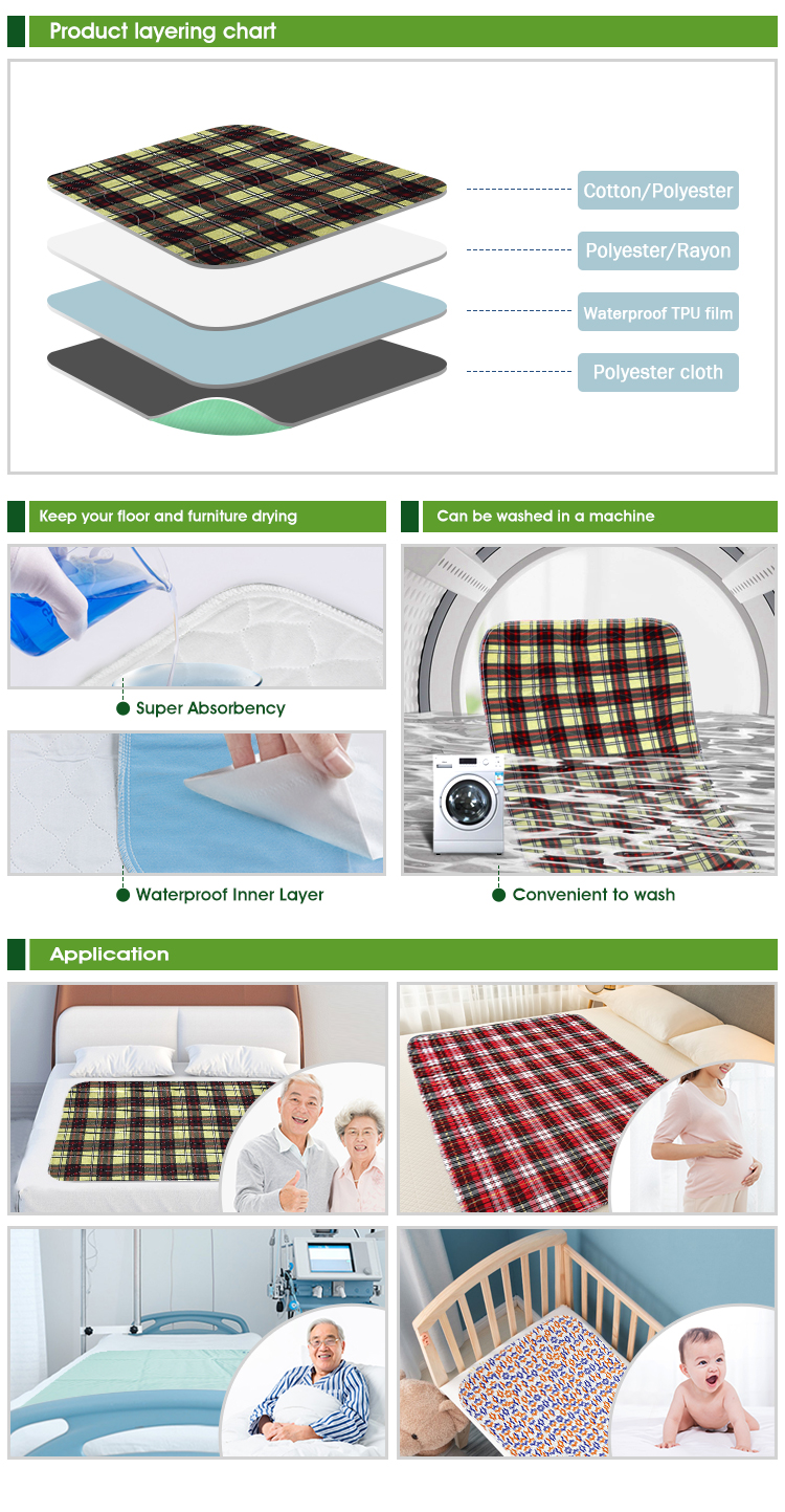 Elderly Waterproof Bed Pad factory