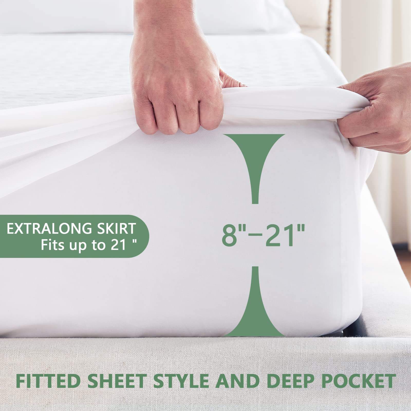 Bamboo Fiber White Waterproof Mattress Protector supplier