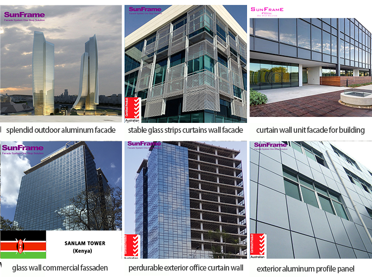 product as2047 thermal break commercial building aluminum curtain wall waterproof unitized glass exterior facade system-2