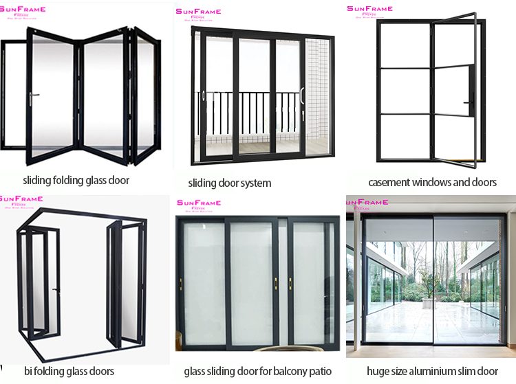 Aluminum Alloy Frame Sliding Glass Door Modern Design Apartment Interior Kitchen And Living Room Partition Door factory