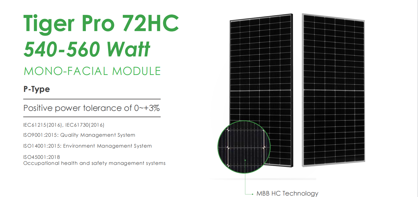 Jinko Mono PERC 182 Half Cell 530W 540W 550W 560W Solar PV Panels Module Solar Panel factory