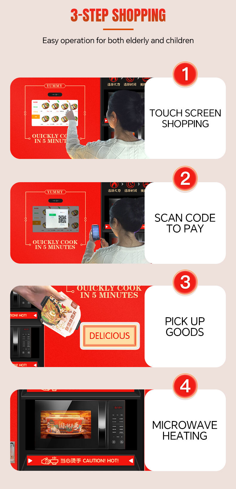 Vendlife Meal Lunch Box Soup Hot Food Vending Machine With Elevator System QR Code Credit card Payment Maquina Expendedora supplier