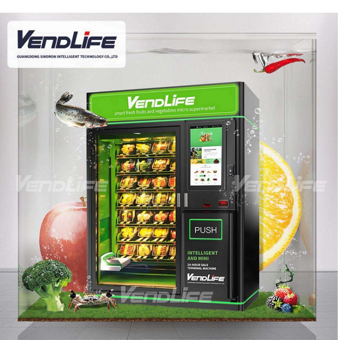 Vendlife Smart Fresh Food Vending Machine With Elevator System Big Touch Screen Salad Fruit Vegetable Produce Vending Machine supplier