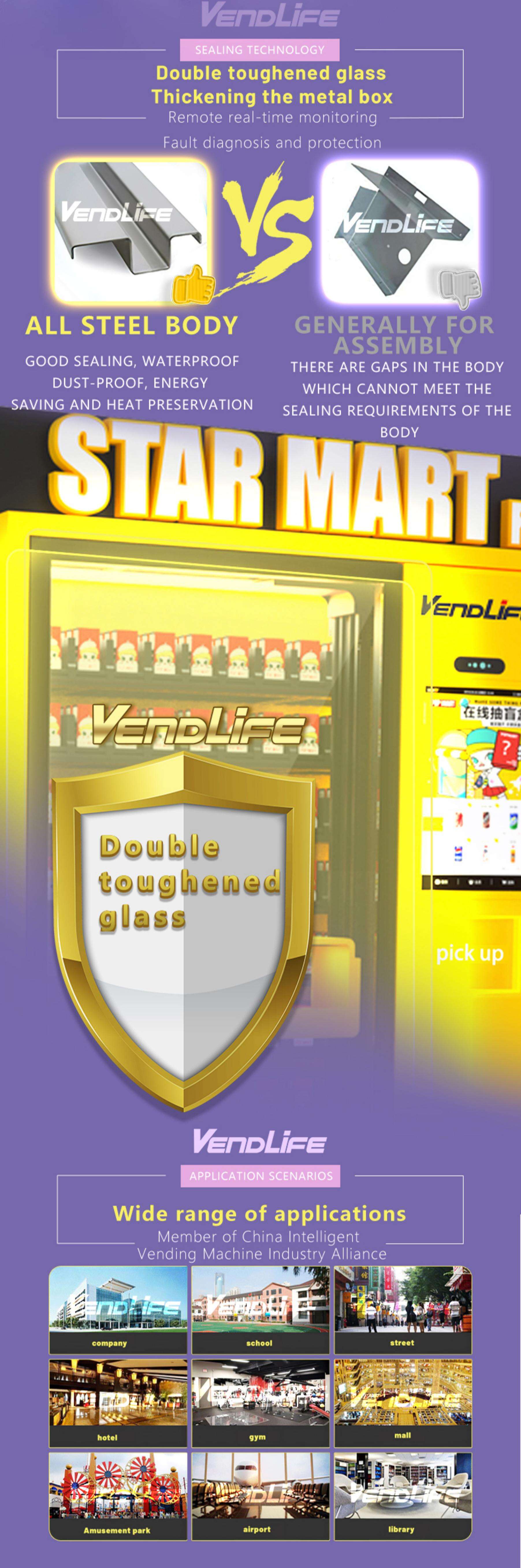 Blind Box vendlife Vending Machine business With Showroom Elevator And Direct Push Aisle POP Mart box Touch Screen Middle Pick U factory