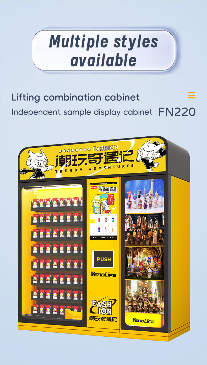 XY elevator labubu lucky gifts kids toys mystery blind box vending machine with touch screen showroom details