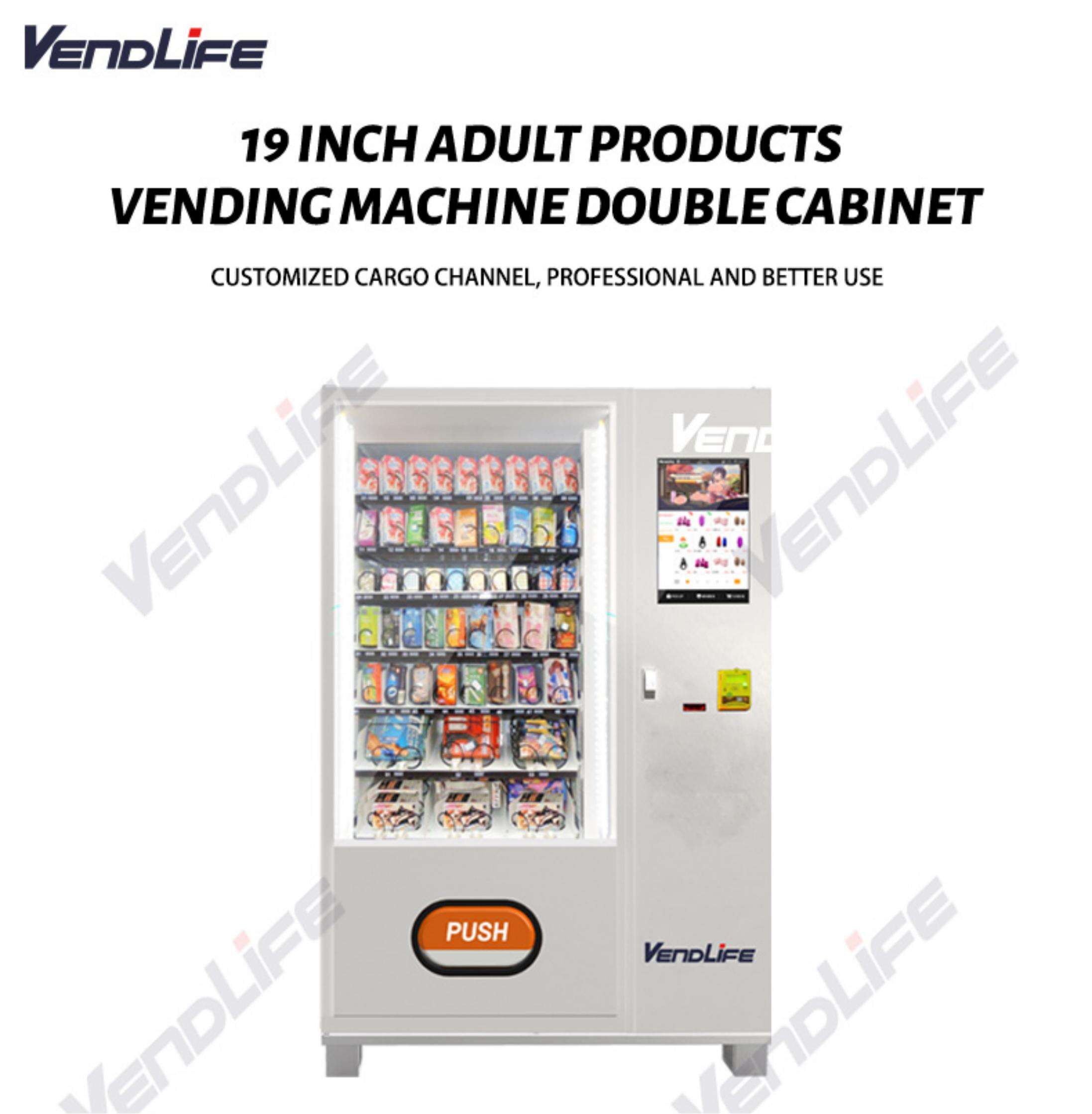 Customized Elegant Design Adult Sex Toy Condom Vending Machine Automatic Self-Service Coin Token Payment System Touch Display factory