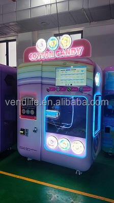 Vendlife Commercial earn money make Marshmallow cotton candy robot machine kids full automatic cotton candy vending machines manufacture