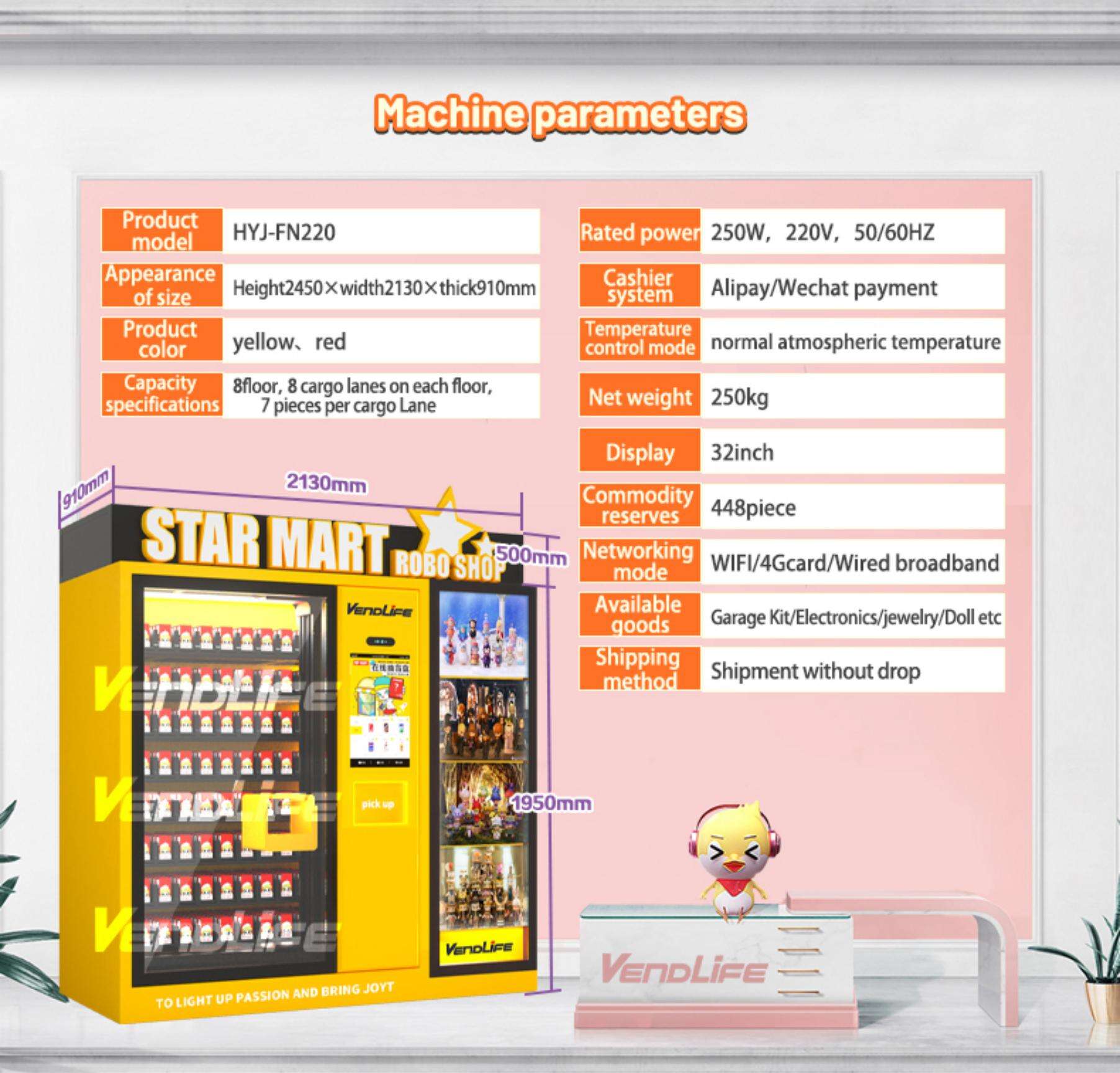 Popular Lokers Blind Box Toy Snack Product Portfolio Vending Machine Coin Operator Vending Machine With Touch Screen manufacture