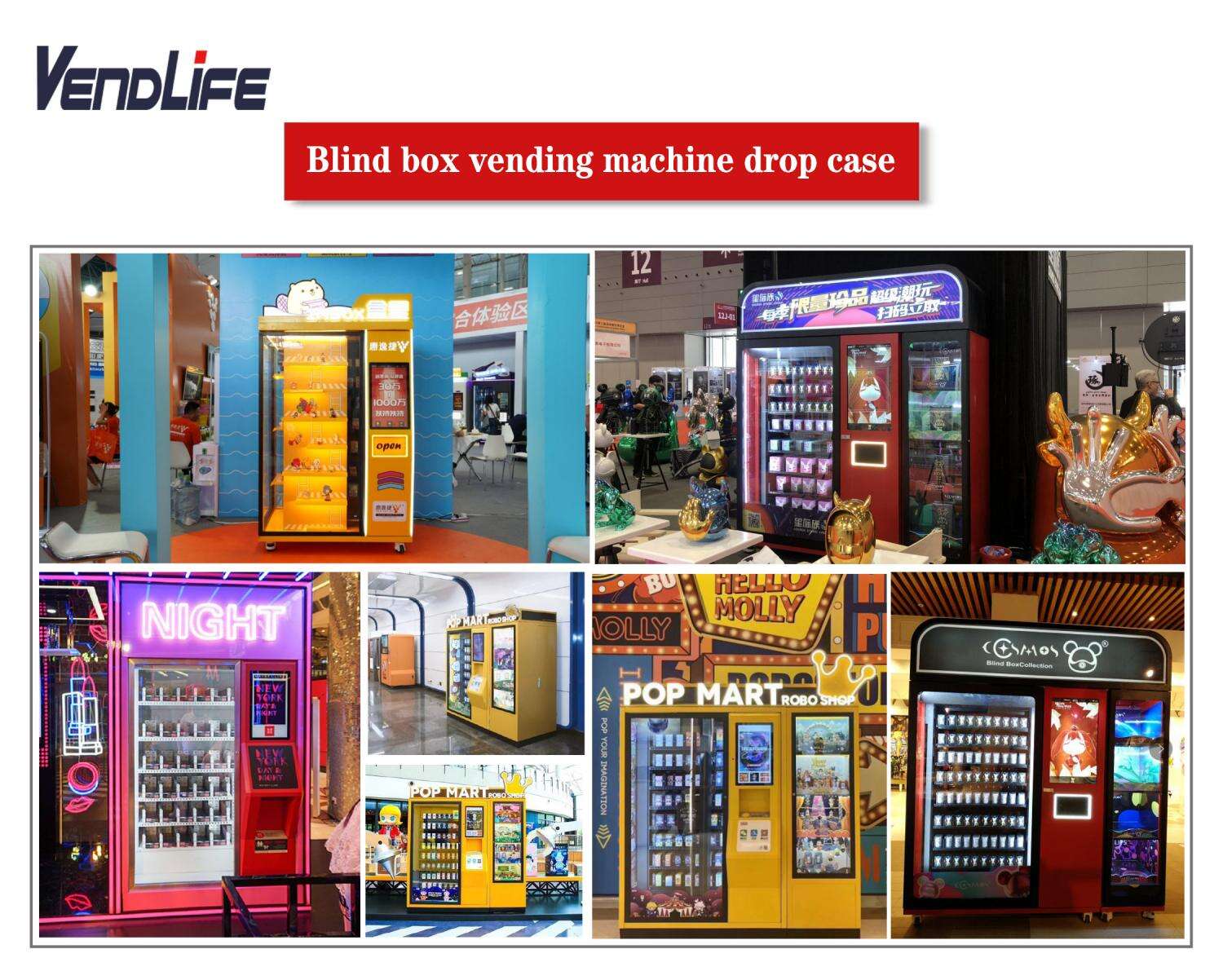 Vendlife Vending Machine for Gift Box with Advertising Screen POP MART Machine for sale vivicat Dimoo judydoll molly supplier