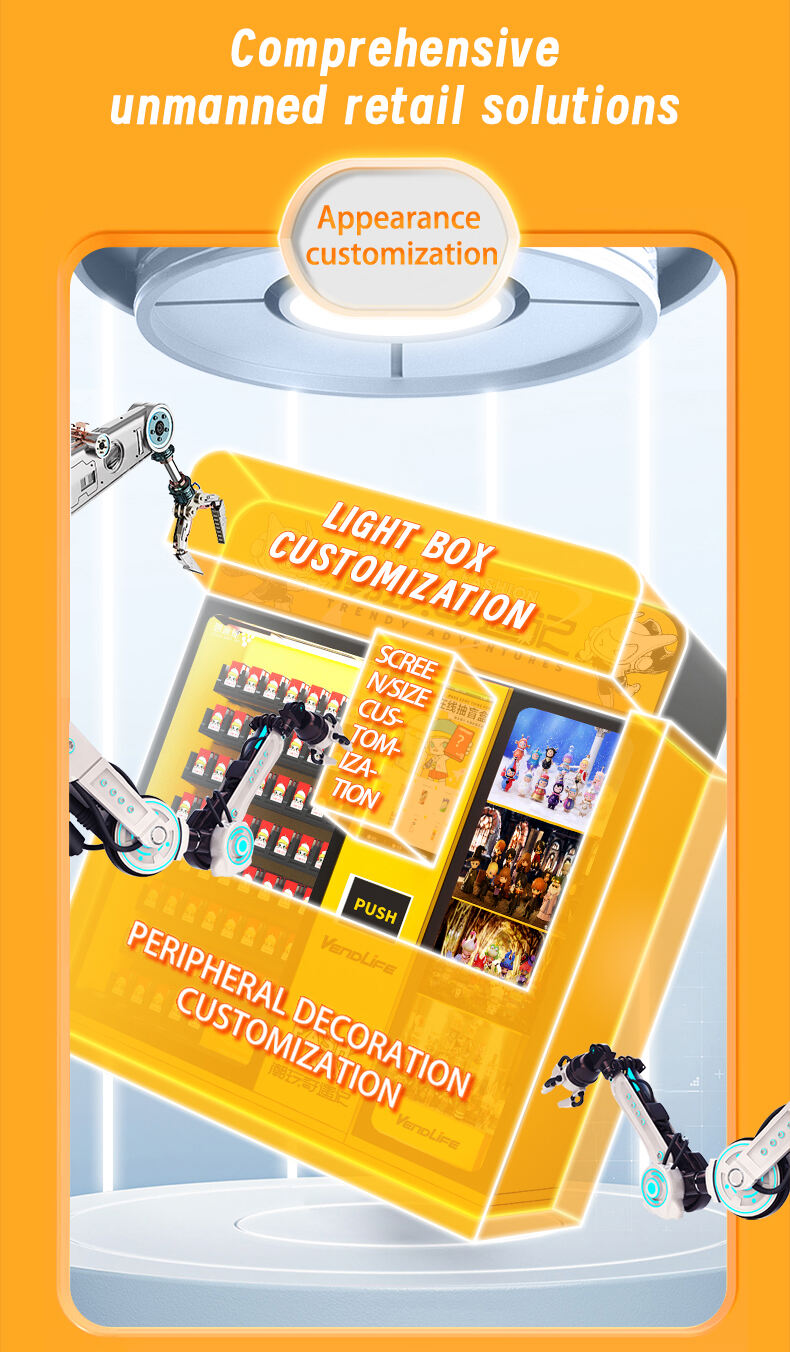 XY elevator labubu lucky gifts kids toys mystery blind box vending machine with touch screen showroom supplier