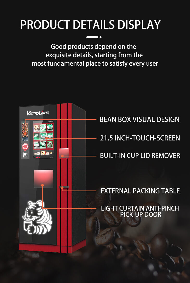 Smart Combo Locker and Coffee Vending Machine Fully Automatic For Business Vending Machine Coffee Tea bean with card operated factory