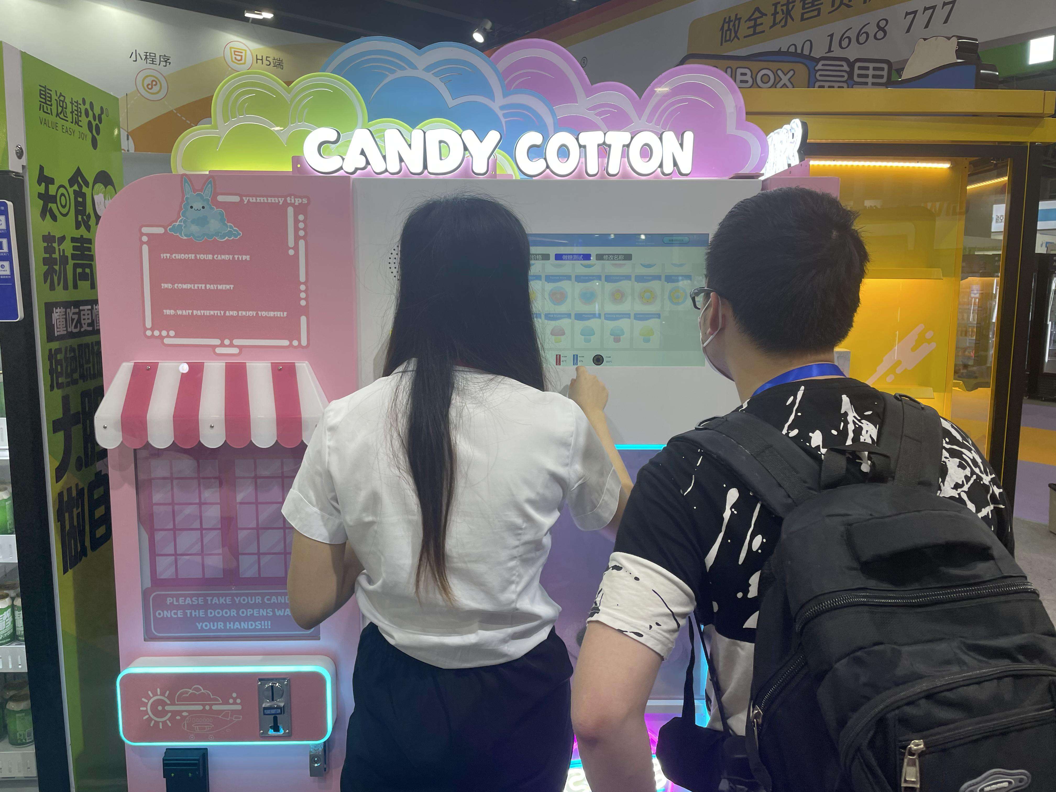 Vendlife Commercial earn money make Marshmallow cotton candy robot machine kids full automatic cotton candy vending machines details