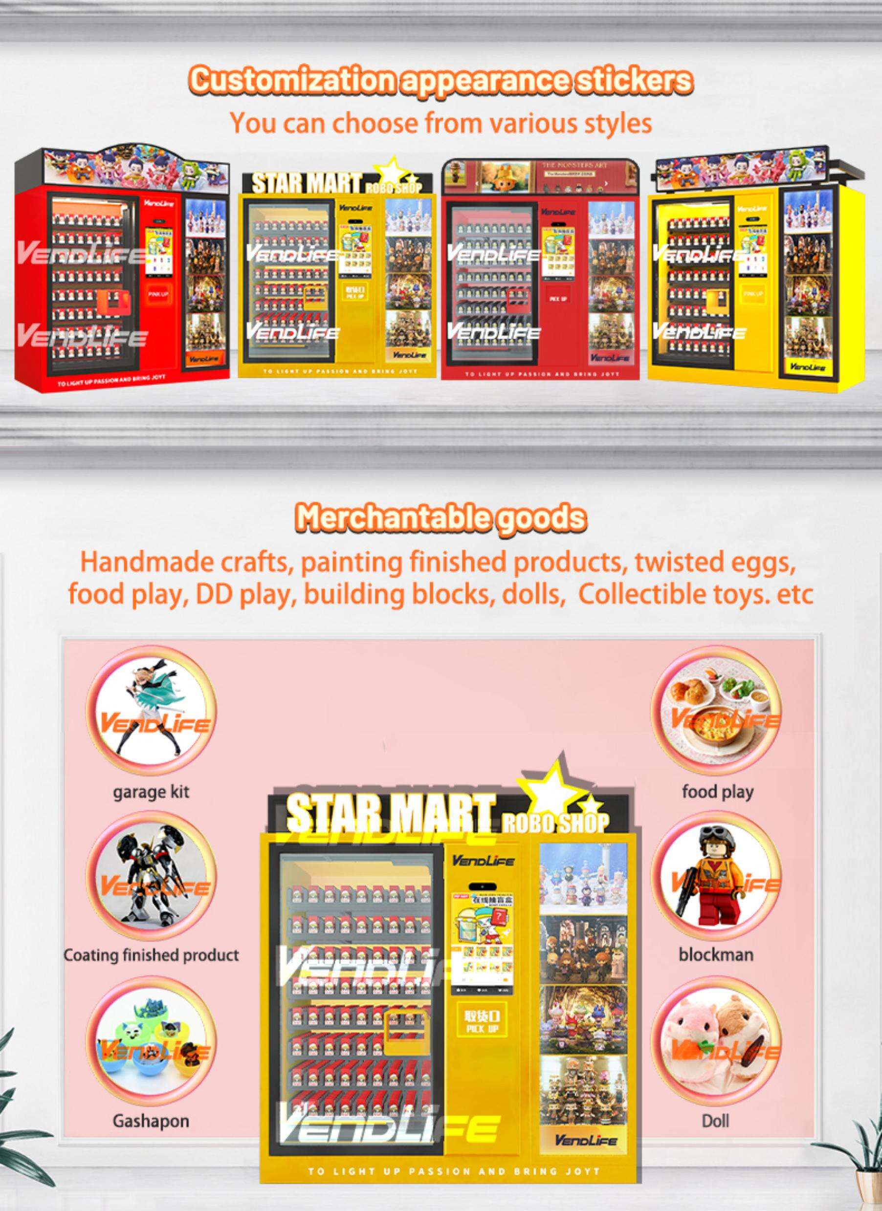 Popular Lokers Blind Box Toy Snack Product Portfolio Vending Machine Coin Operator Vending Machine With Touch Screen supplier