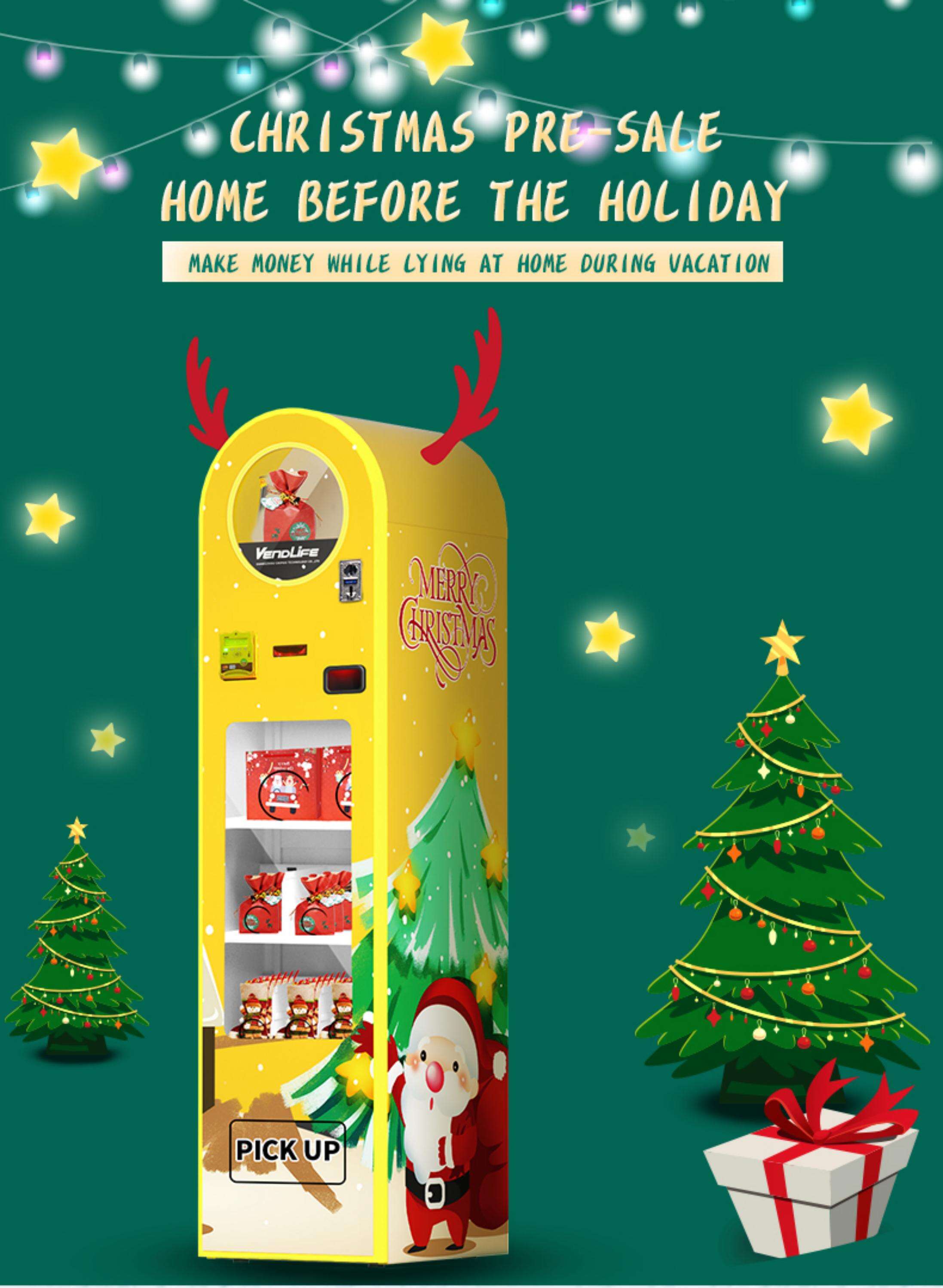 Supermarket present gift case vending machine Christmas candy hats pants condoms vending machine supplier