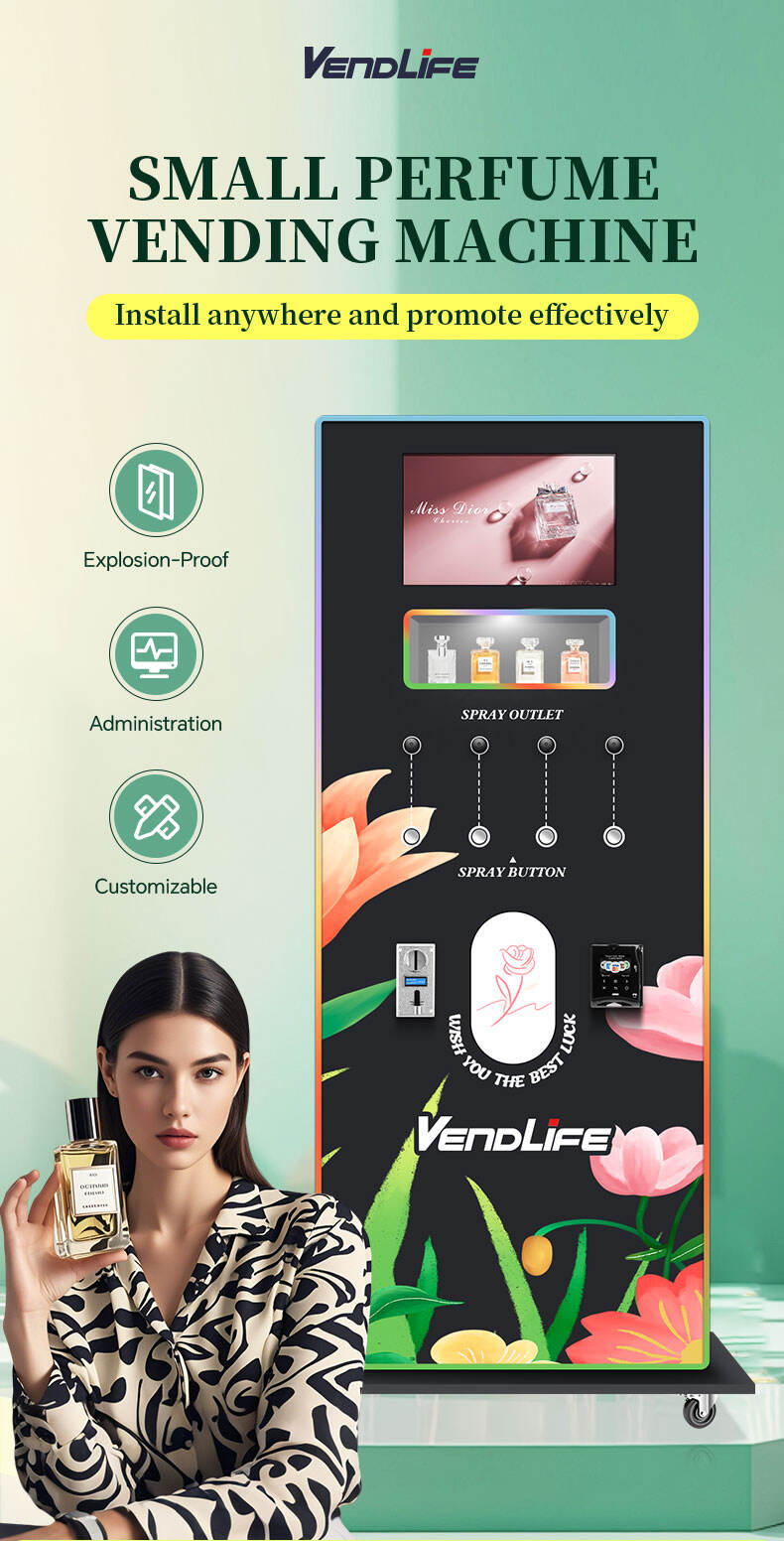 Outdoor Commercial Street Automatic Feishi Perfume Spray Cologne Vending Machine With Standing Dispenser For Sale Credit Card manufacture