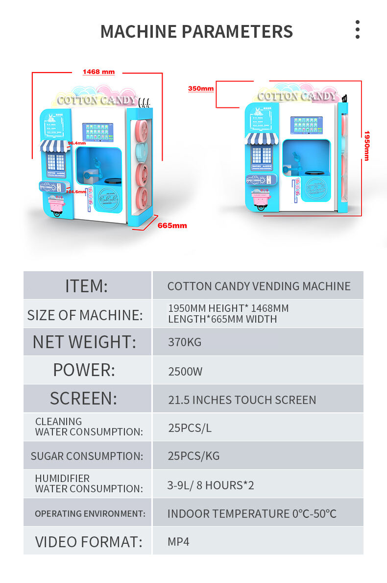 Vendlife Commercial earn money make Marshmallow cotton candy robot machine kids full automatic cotton candy vending machines details