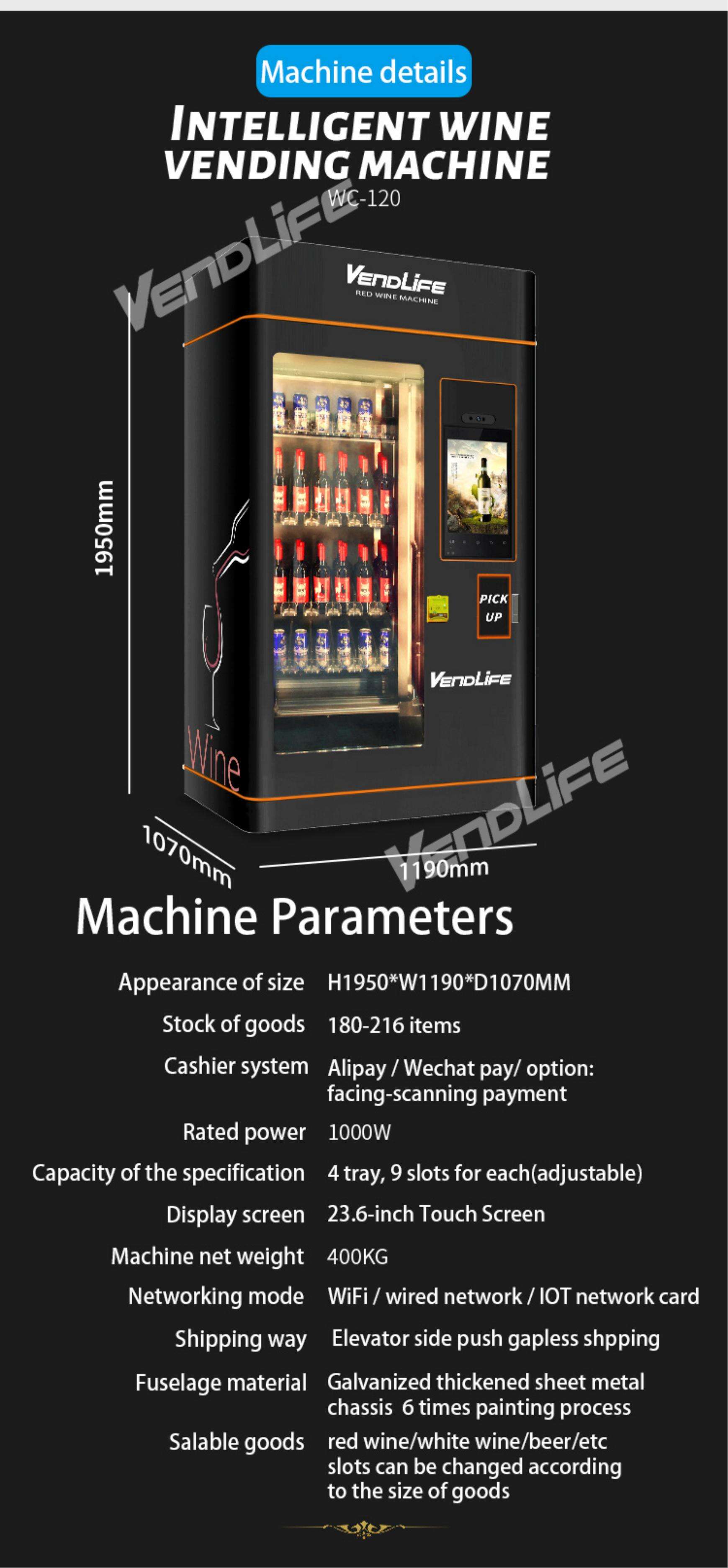 Vendlife Beer vending machine use Mechanical XY axis lifting trolley vending machine for sale alcohol Wheat beer supplier