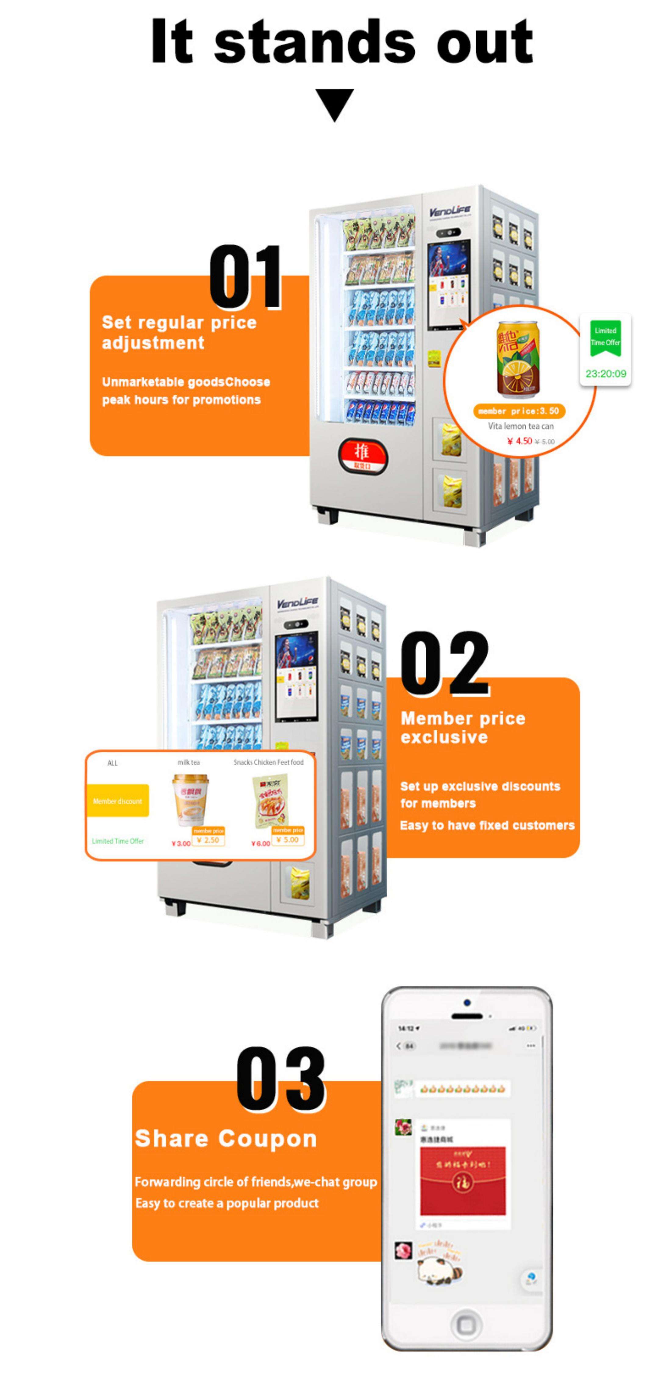 Combo drink snack vending machine locker with card reader apple pay vending machines id card reader vending machine details