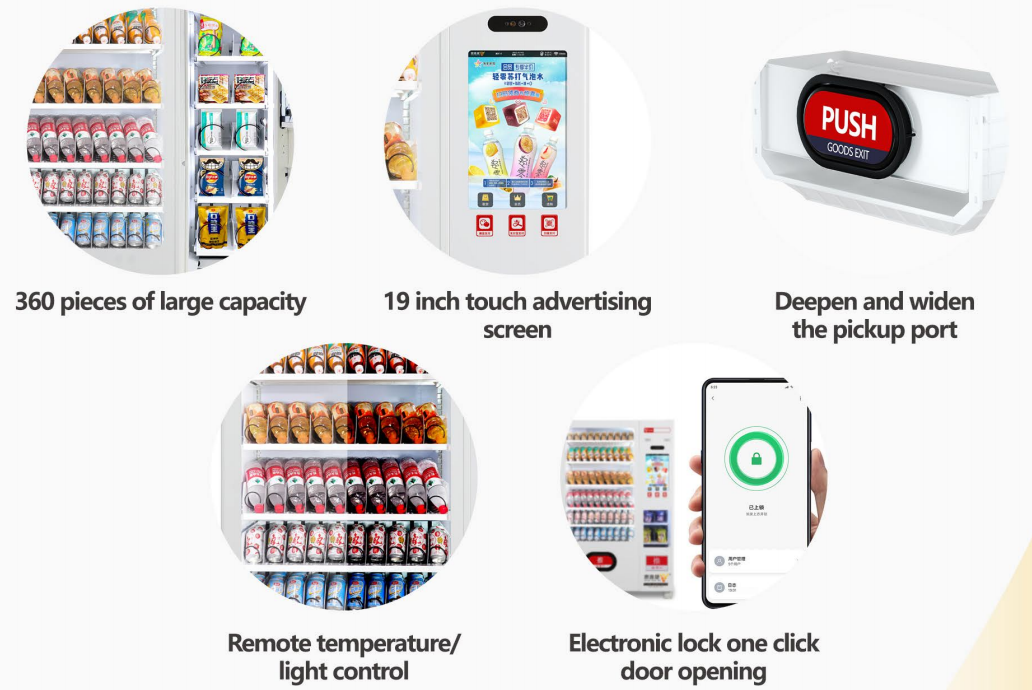 Age Verification Vending Machine for Cigarettes Snack and Drink combo vending machines with touch screen telemetry Id Card factory