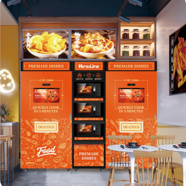 Touch Screen Vending Machine With Microwave Oven Frozen Lunch Box Meal Automatic Hot Food Vending Machine manufacture