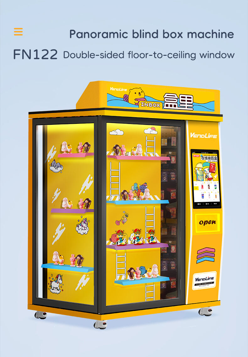 XY elevator labubu lucky gifts kids toys mystery blind box vending machine with touch screen showroom manufacture