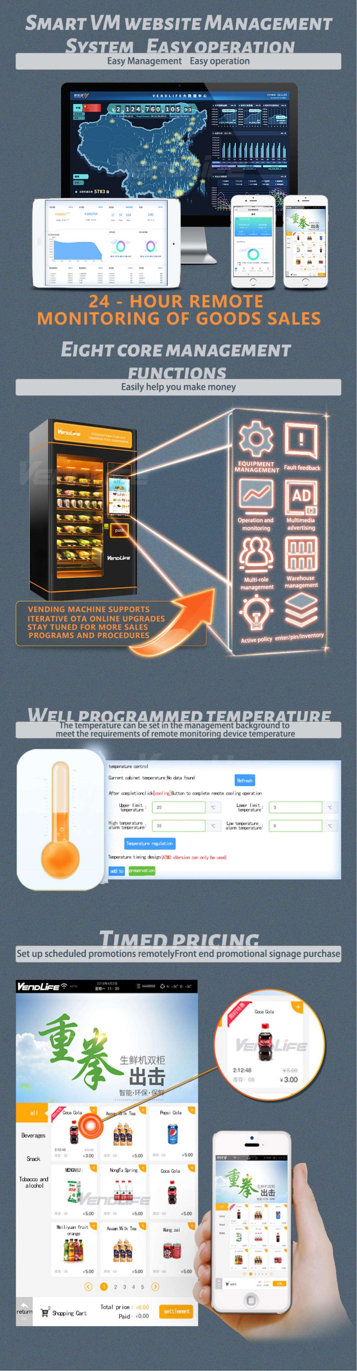 The Most Popular Smart Fresh Fruit Salad Food Vending Machine With Elevator Durians Orange Juice Onions Commercial Business supplier