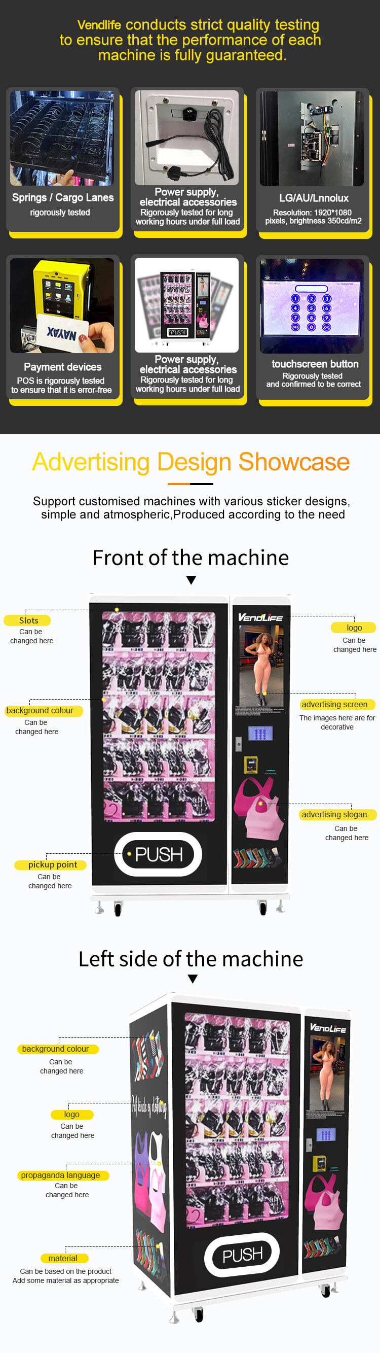 Outdoor 24 Hours Self-service Large Capacity clothes Combo t shirt vending machines factory