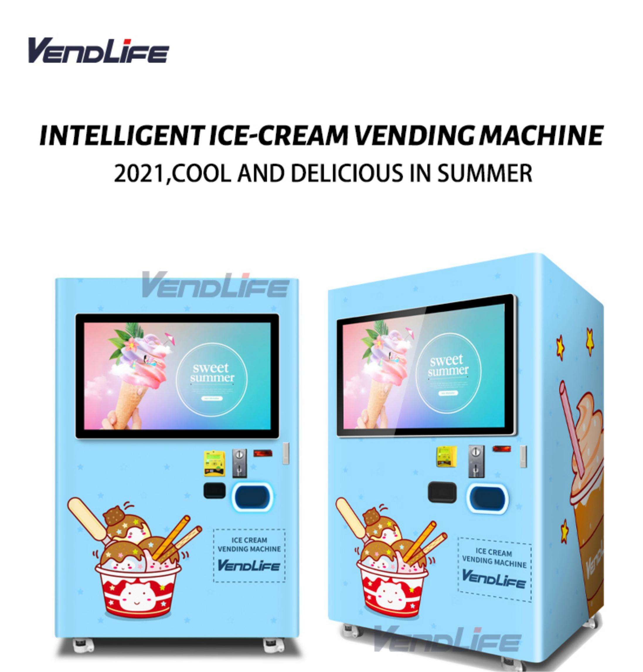 Auto frozen yogurt soft ice cream vending machine with credit card payment coin operated supplier