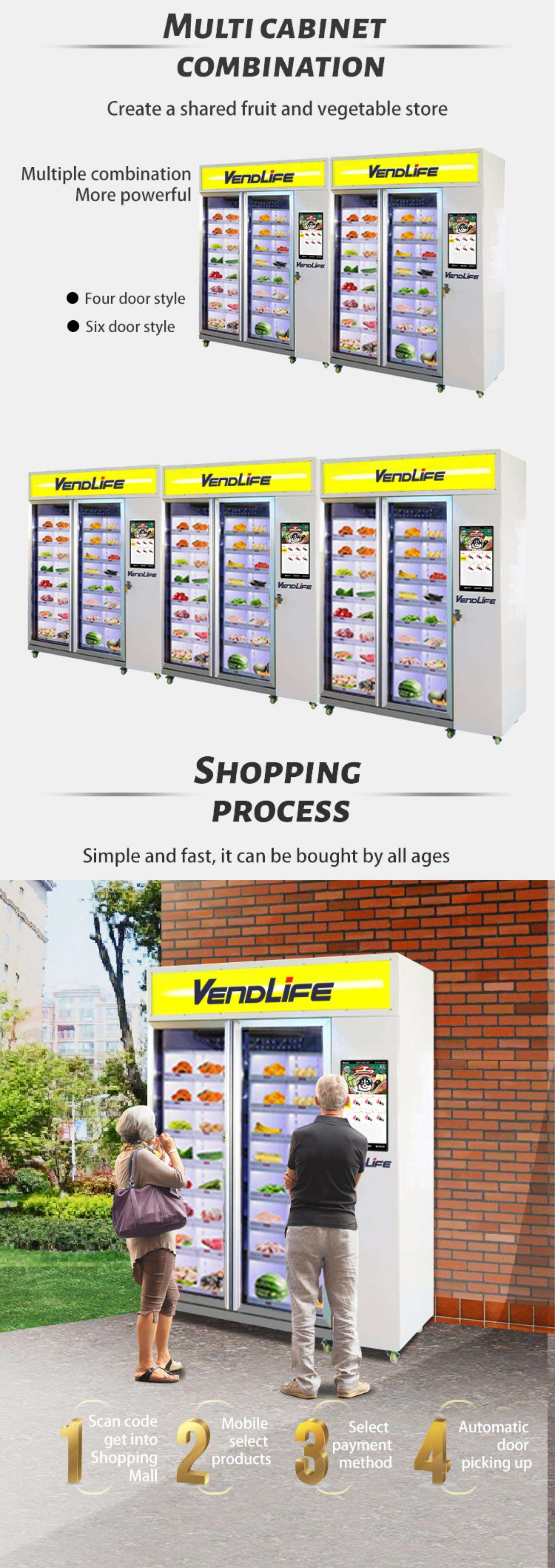 Customized Automatic Self Service Innovative Vending Machine Elegant Design Fresh Flower Vending Machine With Cooler details