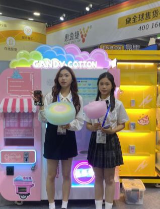 Vendlife Commercial earn money make Marshmallow cotton candy robot machine kids full automatic cotton candy vending machines factory