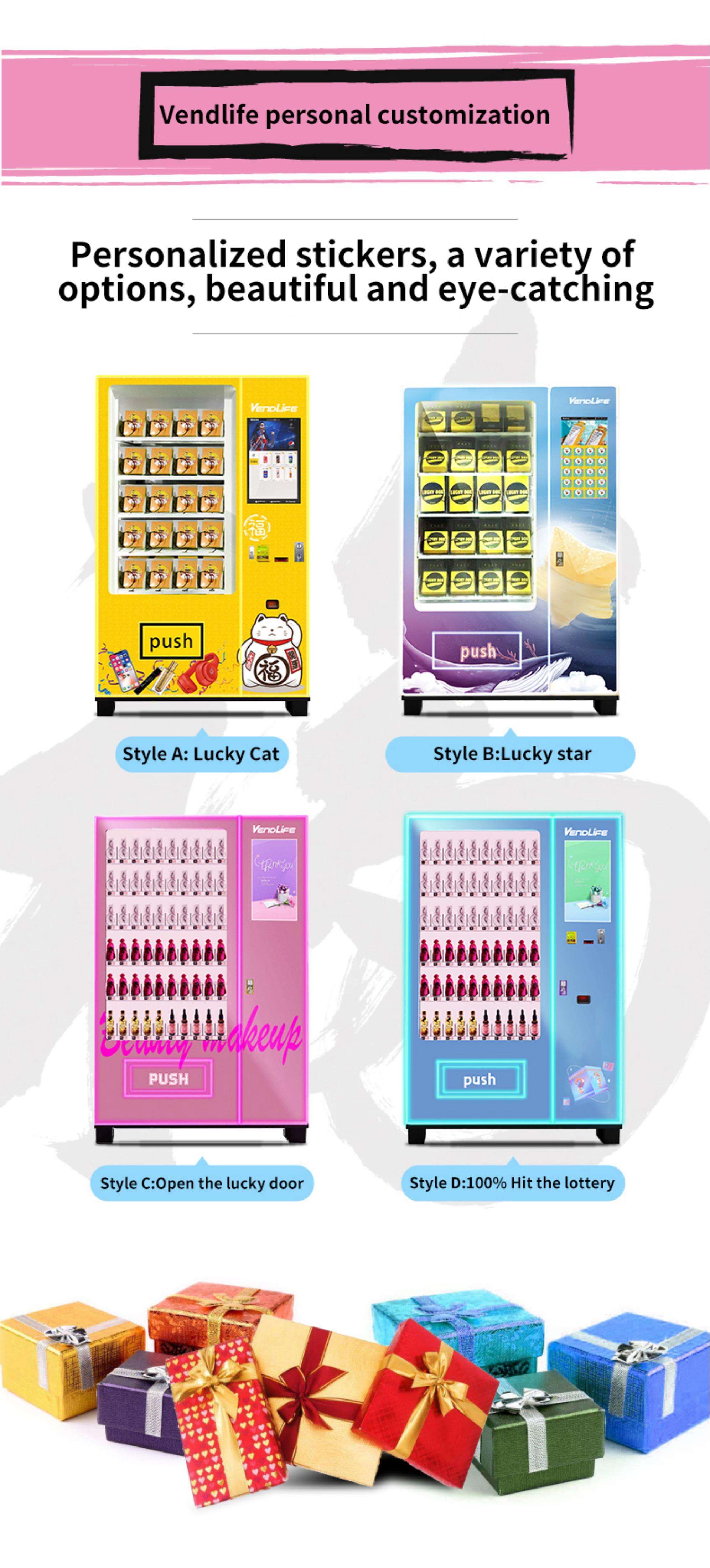 Popular beauty retail items cosmetics combo vending machine self service small lash automatic hair eyelash vending machines manufacture