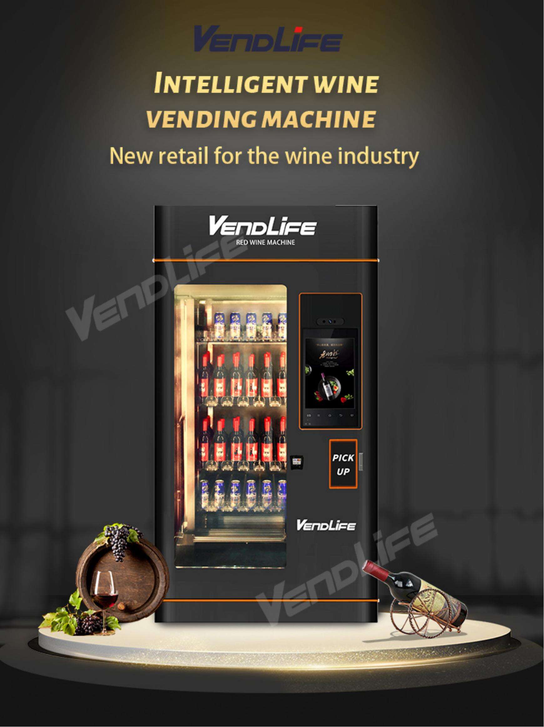 Smart Glass Bottle champagne vending machine Beer Red Wine alcohol  Vending machine for Hotel beer vending for alcohol factory