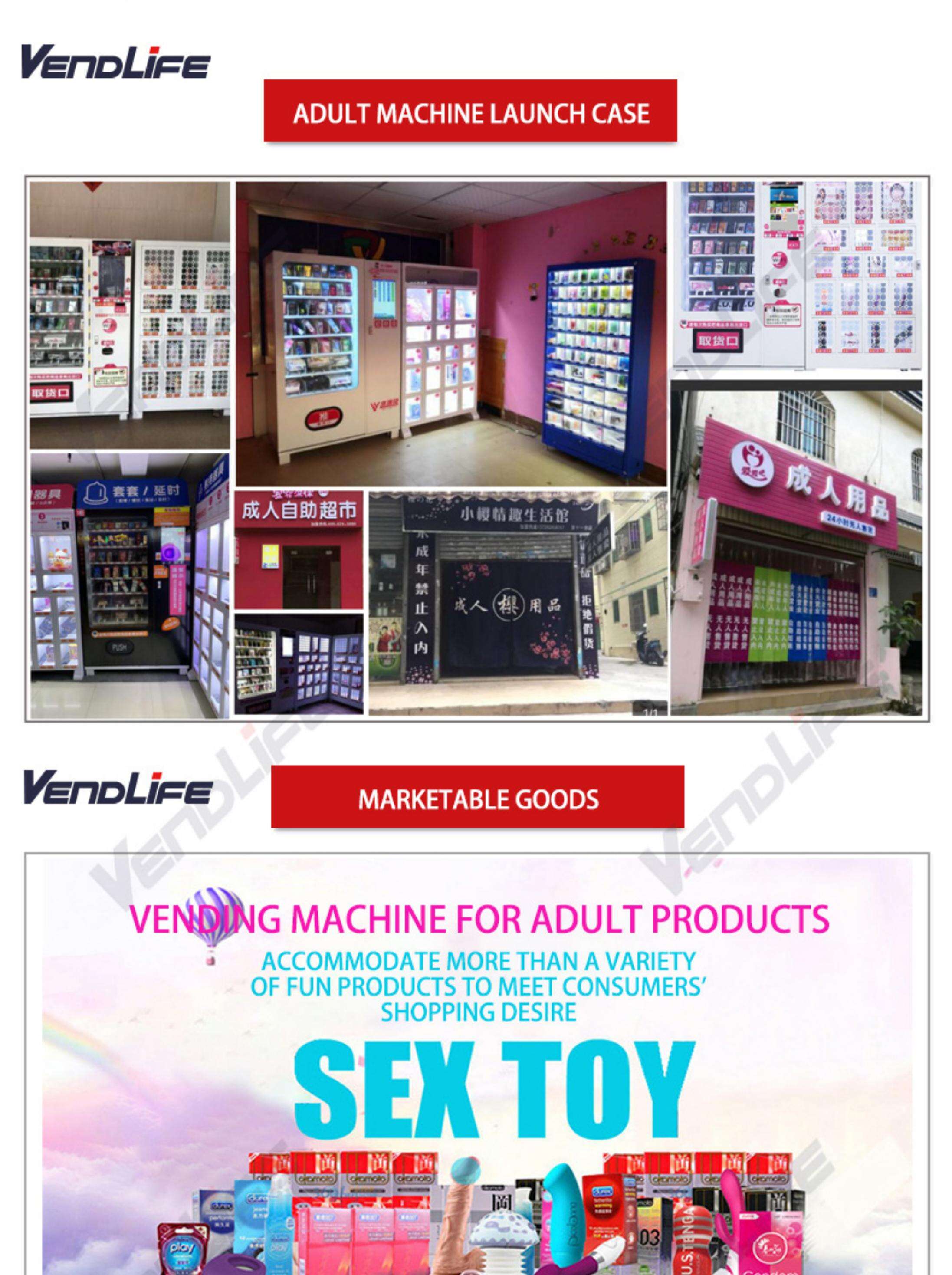 Customized Elegant Design Adult Sex Toy Condom Vending Machine Automatic Self-Service Coin Token Payment System Touch Display factory