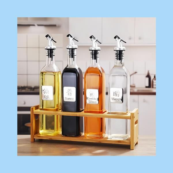 Showcase your favorite oils in a sleek glass oil cruet