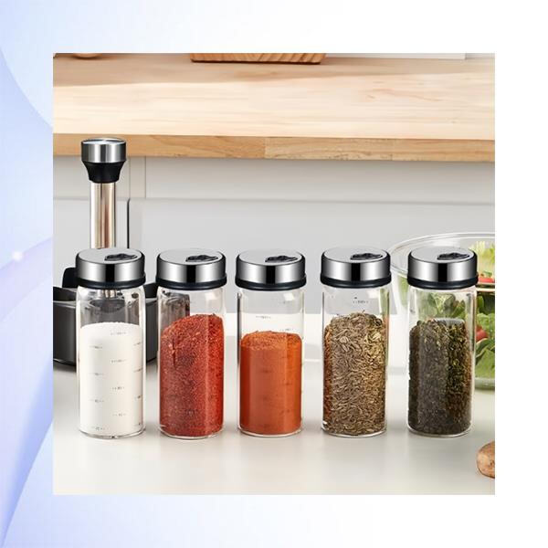 Add a touch of elegance to your countertops with these glass spice jars