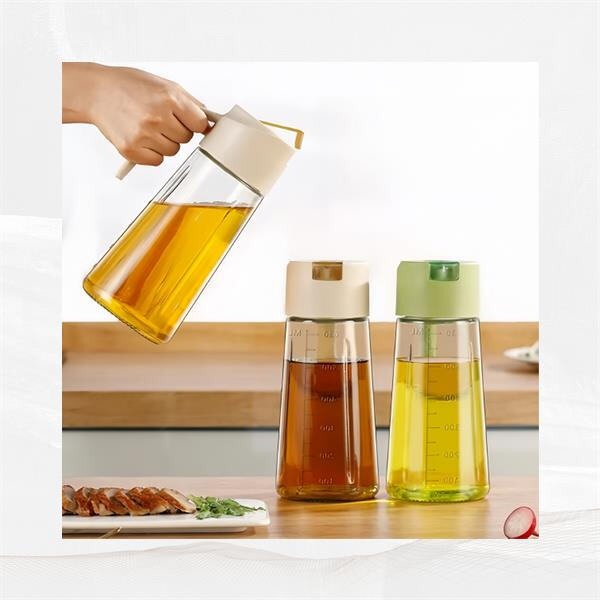 Elevate your kitchen decor with this elegant glass oil bottle