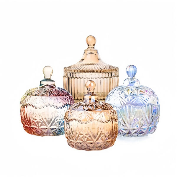 Add a pop of color to your home decor with these stylish glass jars and lids.