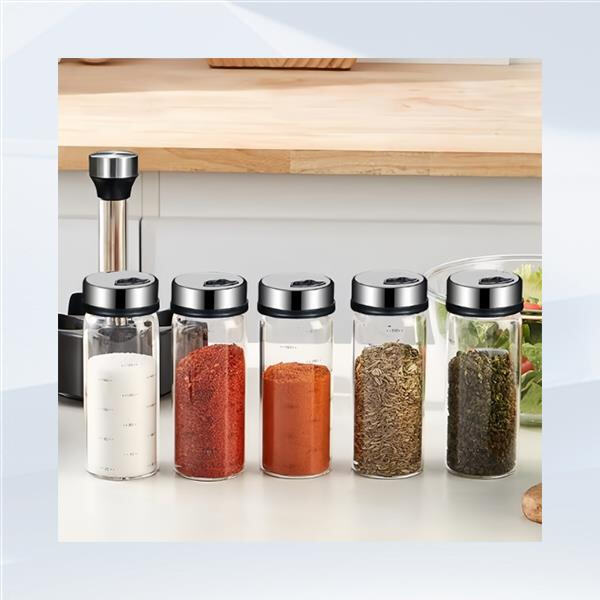 Elevate your cooking experience with a sleek and functional glass spice shaker