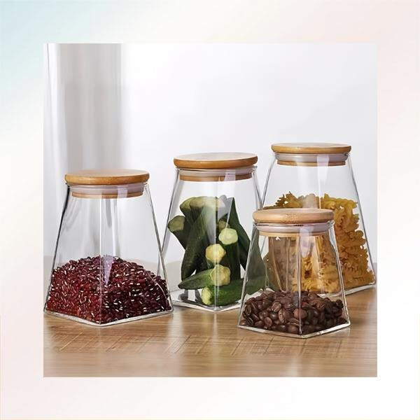 Say goodbye to plastic containers and switch to eco-friendly glass food storage jars with lids.