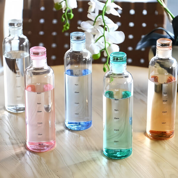 Elevate your hydration game with a water bottle featuring a sleek glass cap.